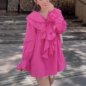 Hot pink Babydoll oversized blouse